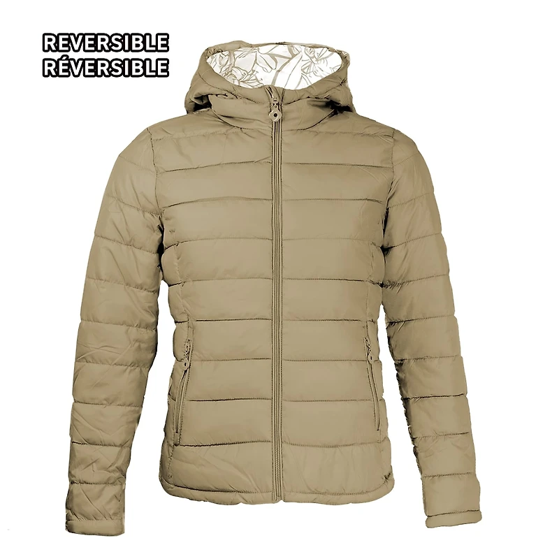 Reversible puffer light jacket for women