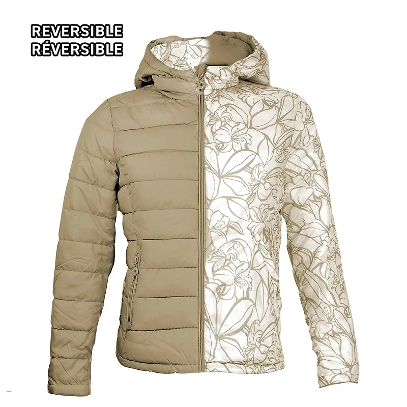 Reversible puffer light jacket for women