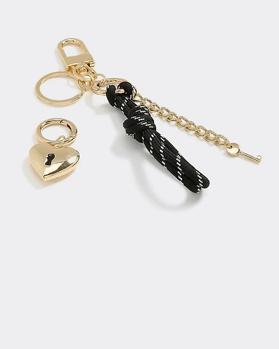 Key and Heart Bag Charm