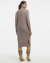 PlushSoft Crew-Neck Midi Sweater Dress