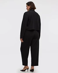 Cropped Jacket with Shirt Collar