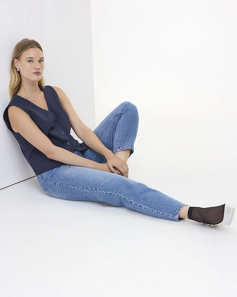 Tapered-Leg High-Rise Jean