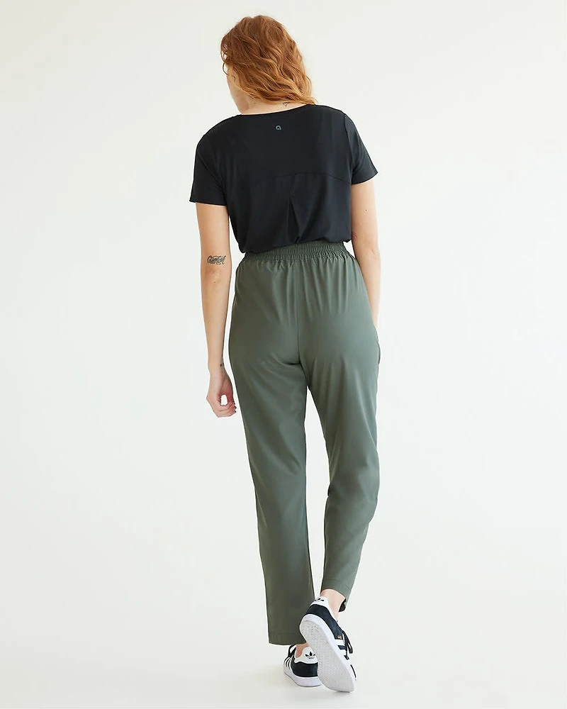 Slim-Leg Pant with Elastic Waistband