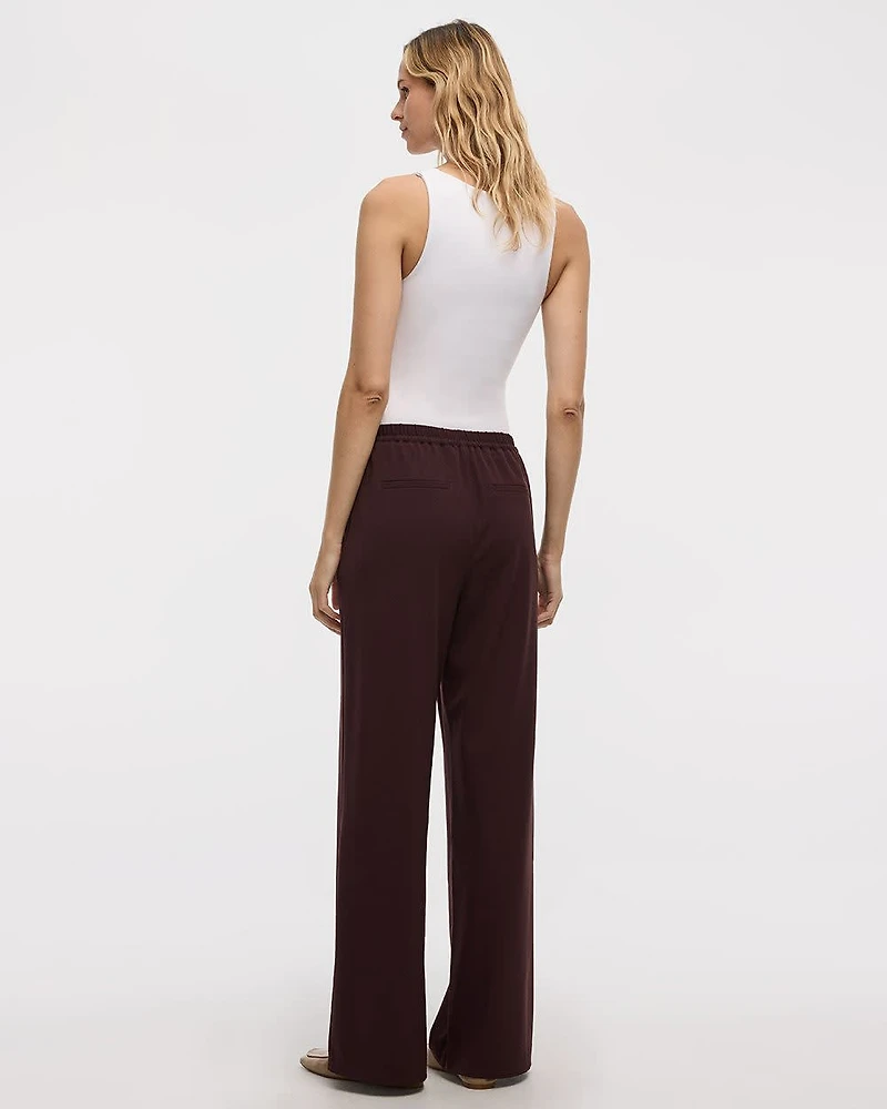 Wide-Leg High-Rise Pull-On Pant