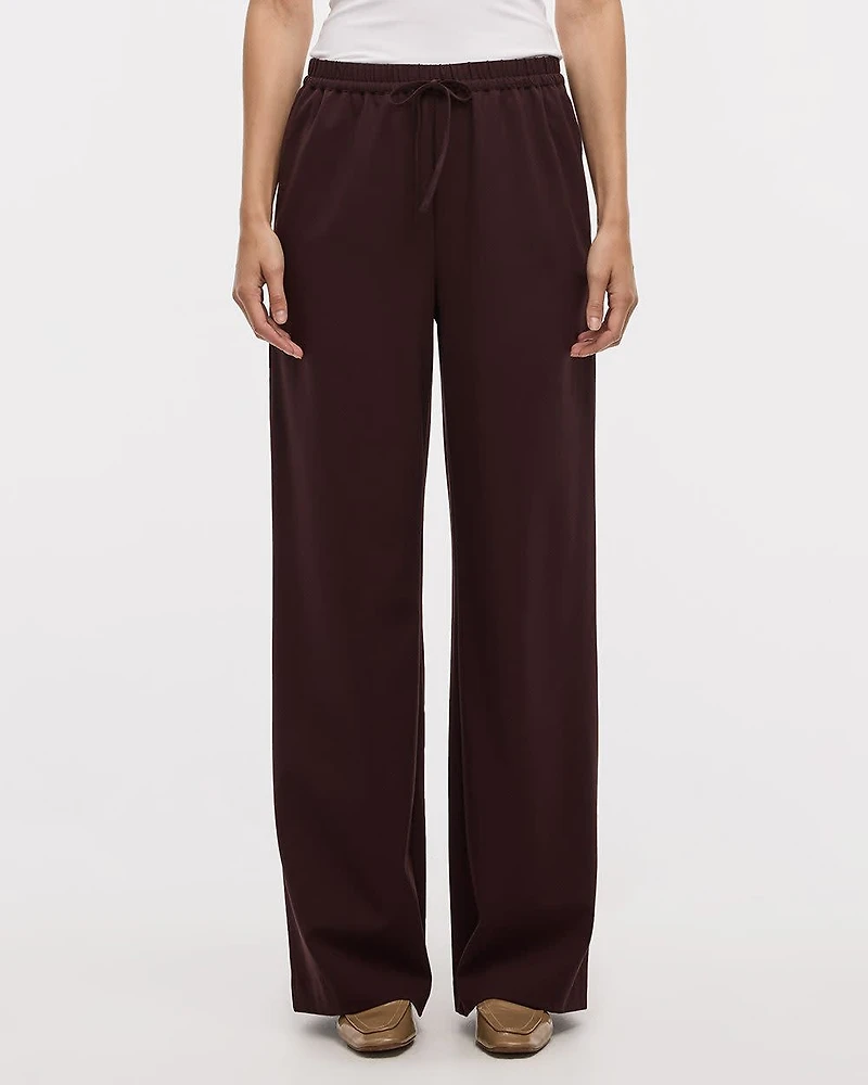Wide-Leg High-Rise Pull-On Pant