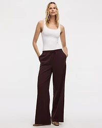 Wide-Leg High-Rise Pull-On Pant