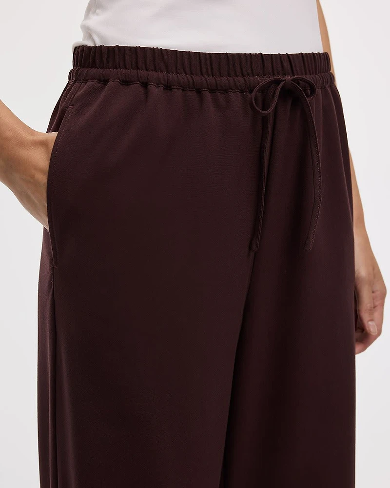 Wide-Leg High-Rise Pull-On Pant