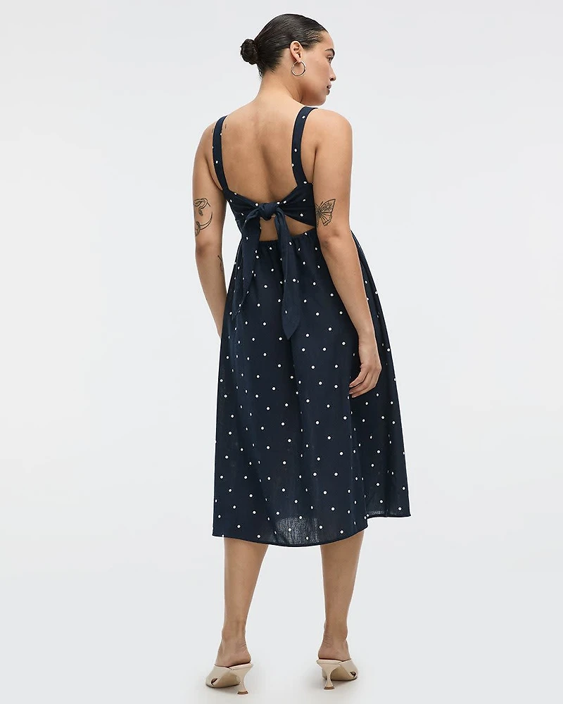 Sleeveless Square-Neck Midi Dress