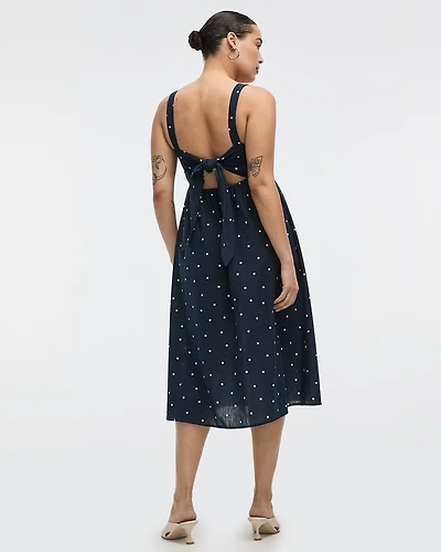Sleeveless Square-Neck Midi Dress
