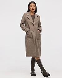 Long Coat with Two-Button Closure
