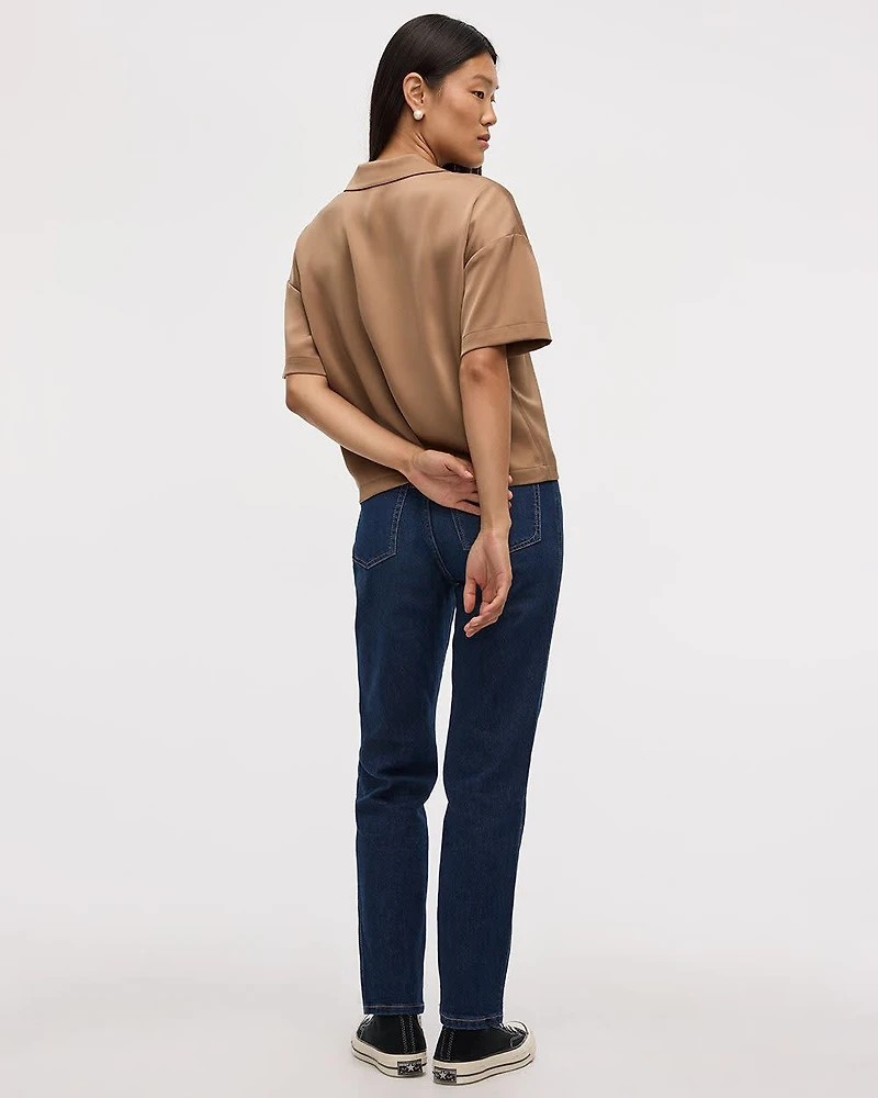 Satiny Short-Sleeve Shirt