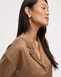 Satiny Short-Sleeve Shirt