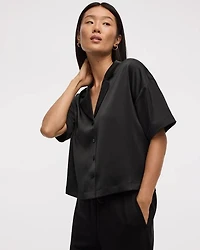 Satiny Short-Sleeve Shirt