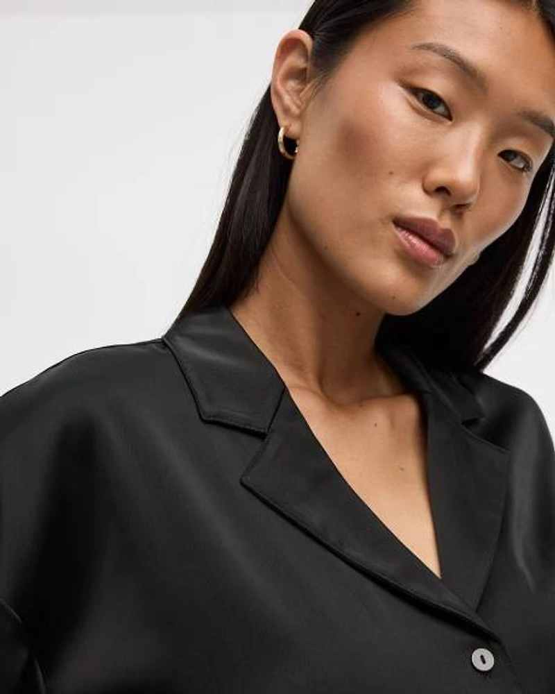 Satiny Short-Sleeve Shirt