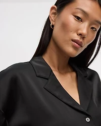 Satiny Short-Sleeve Shirt