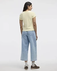 Ribbed Fitted Crew Neck T-Shirt