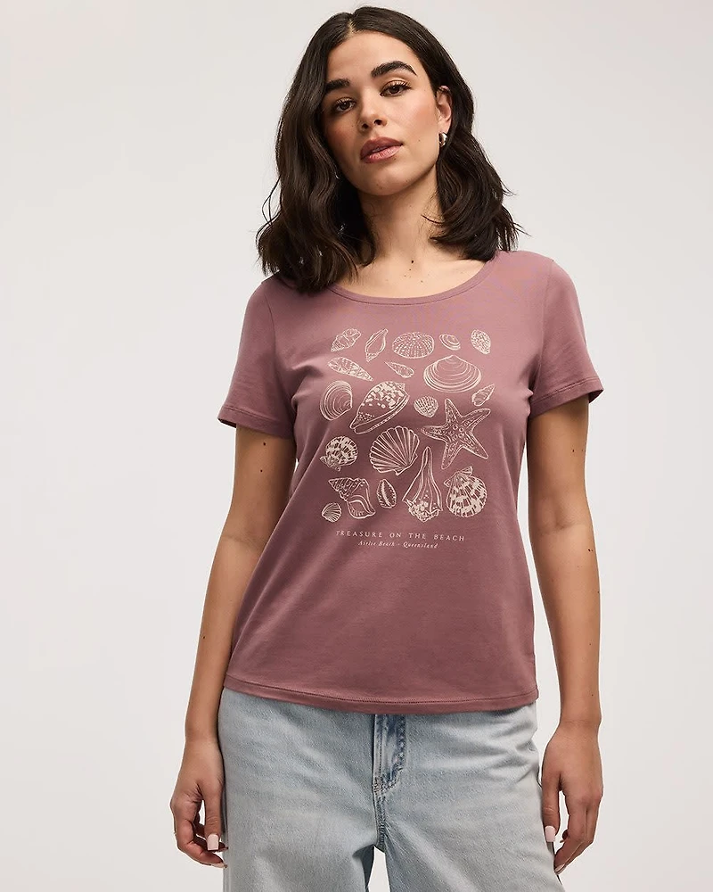 Scoop Neck Graphic T-Shirt