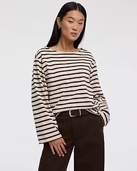 Long-Sleeve Boat-Neck Top