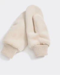 Faux Fur Mitts with Knit Cuffs