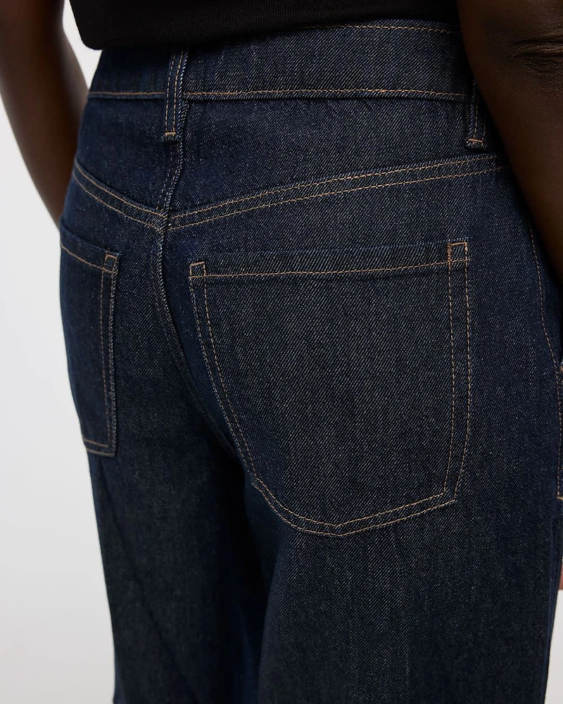 Wide-Leg High-Rise Jean with Pleats