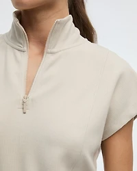 Extended-Sleeve Mock-Neck Dress with Pockets