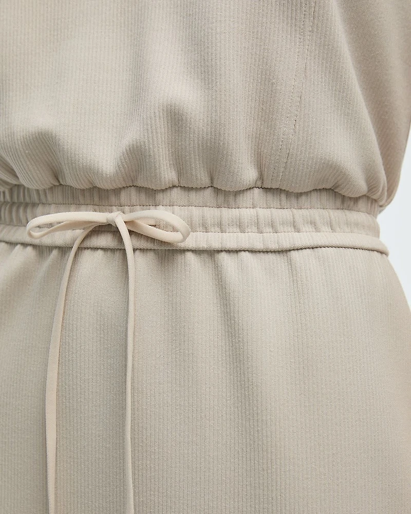 Extended-Sleeve Mock-Neck Dress with Pockets
