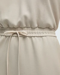 Extended-Sleeve Mock-Neck Dress with Pockets