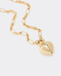 Short Necklace with Bubble Heart Pendant
