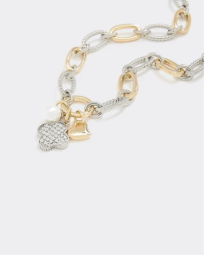 Collier à maillons épais à deux tons