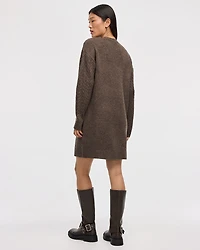 PlushSoft Crew-Neck Cable-Knit Dress