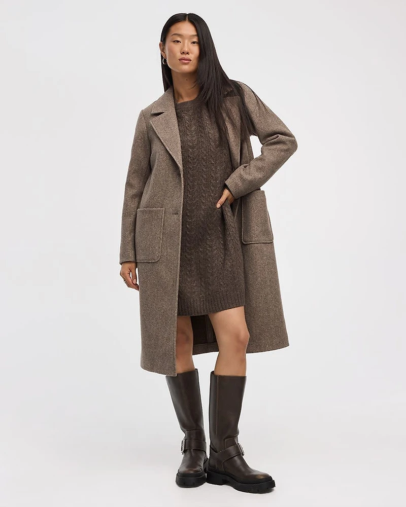 PlushSoft Crew-Neck Cable-Knit Dress