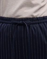 Striped Wide-Leg Pull-On Pant