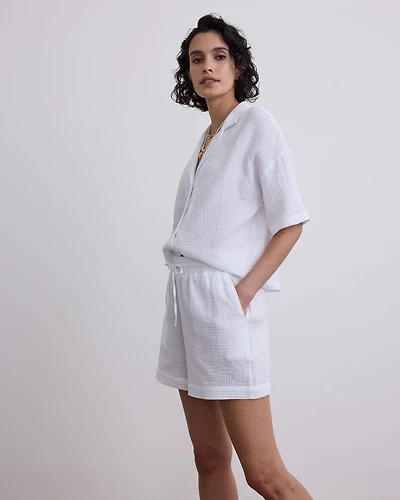 Waffled Cotton Shorts