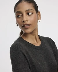 PlushSoft Crew-Neck Midi Sweater Dress