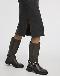 PlushSoft Crew-Neck Midi Sweater Dress