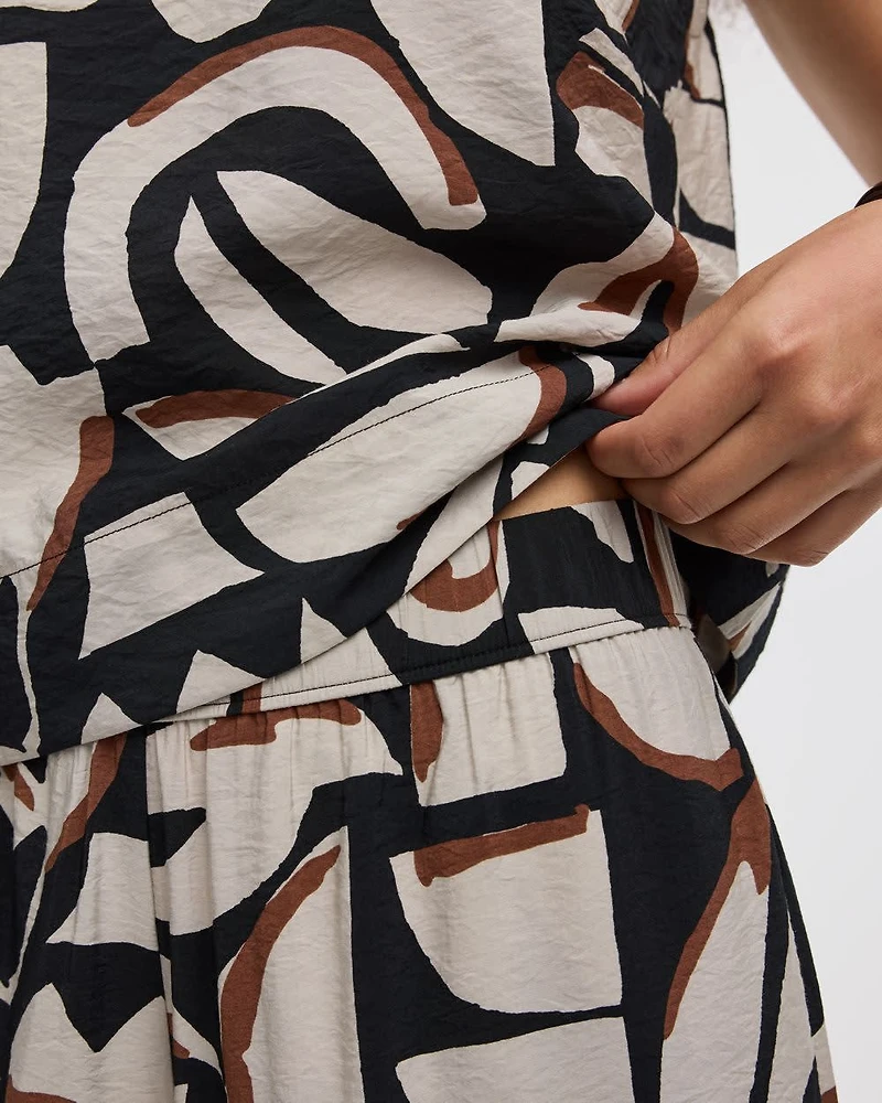 Wide-Leg High-Rise Pull-On Pant