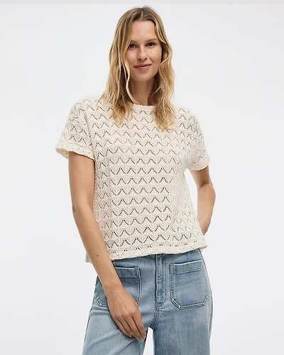 Crew-Neck Crochet Tee