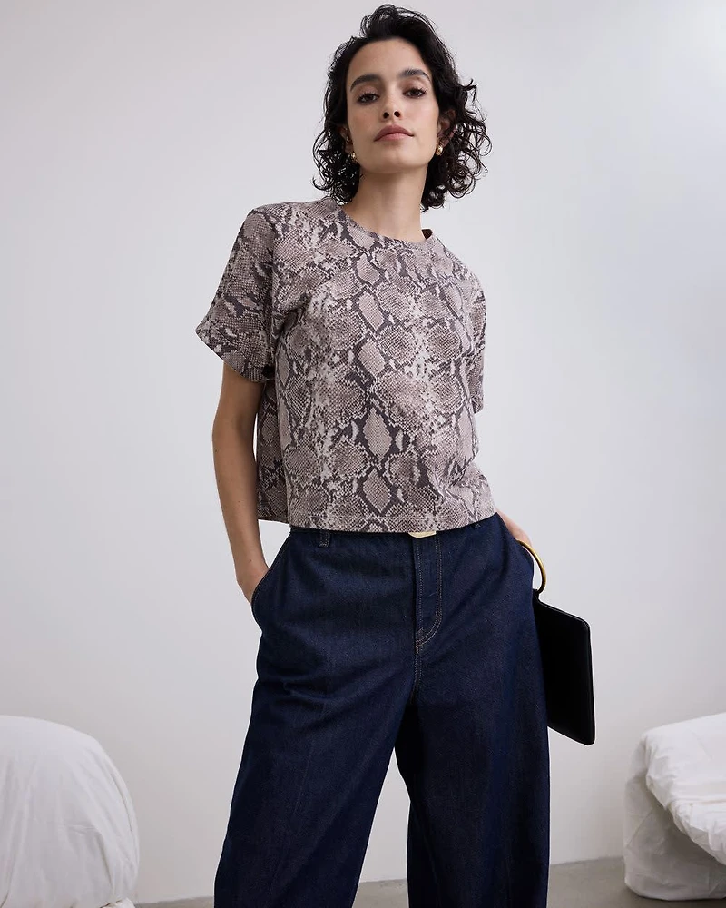 Extended-Sleeve Crew-Neck T-Shirt