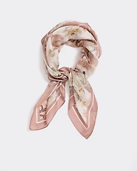 Square Scarf with Floral Pattern