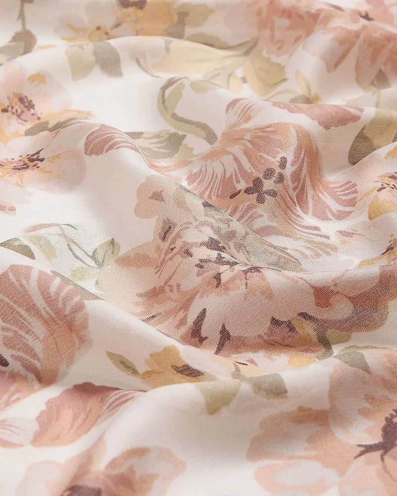 Square Scarf with Floral Pattern