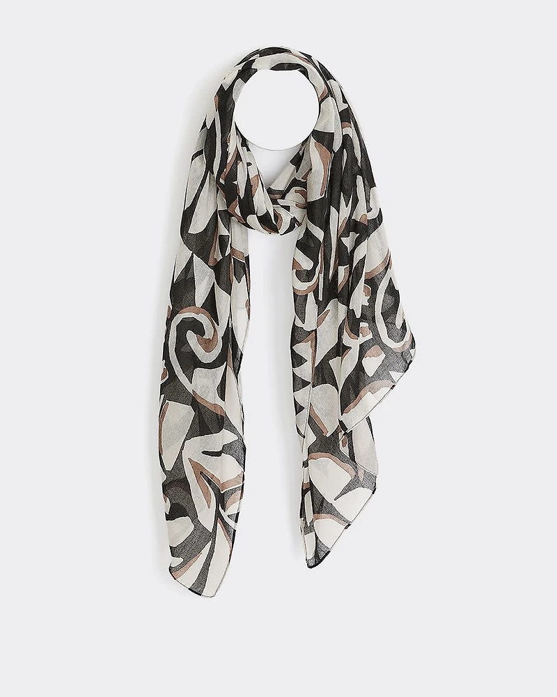 Lightweight Scarf with Abstract Pattern