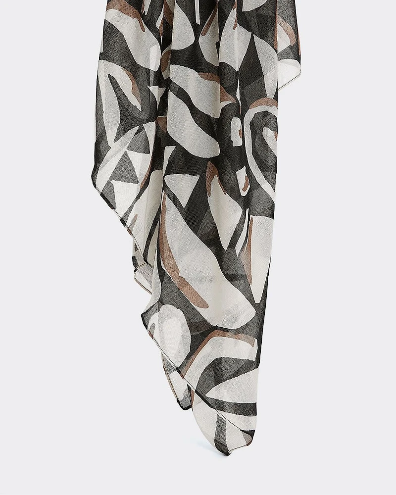 Lightweight Scarf with Abstract Pattern