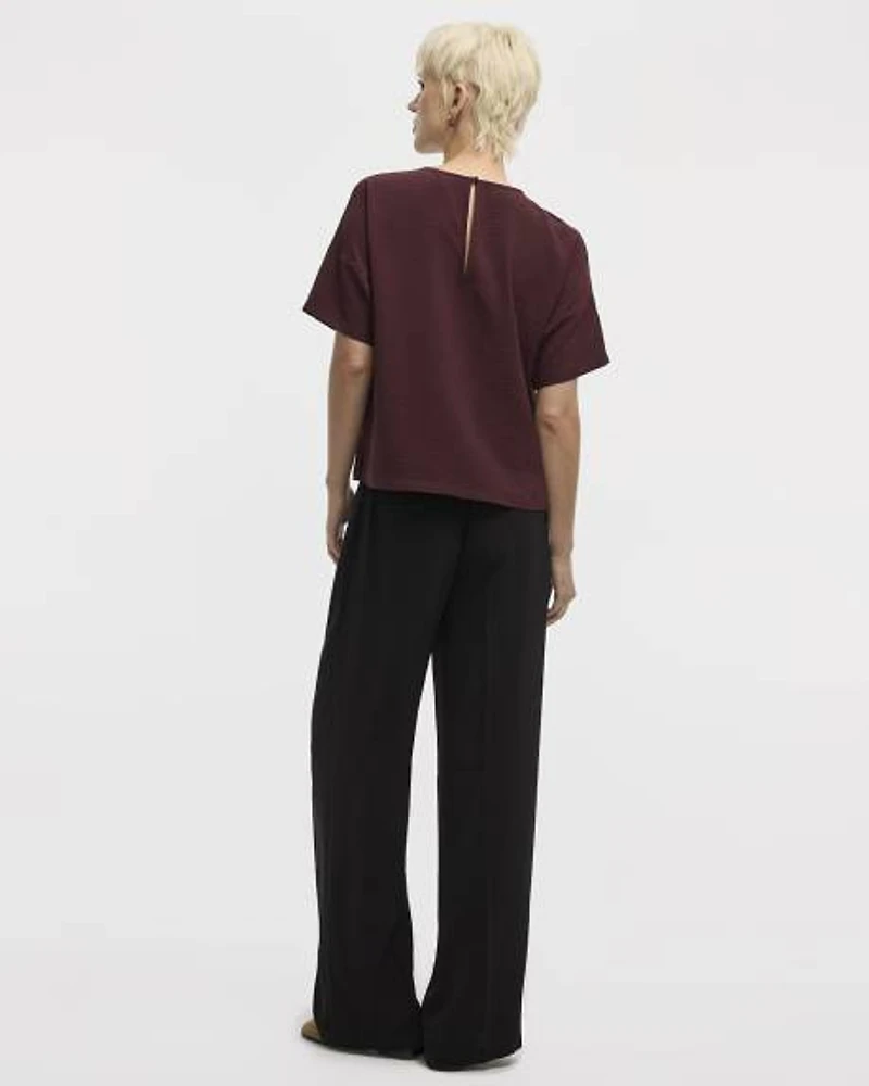 Blouse à col rond et manches courtes