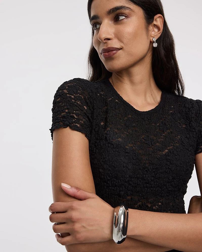 Short-Sleeve Lace Top