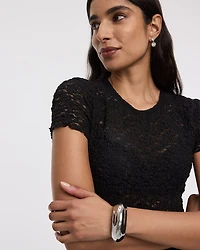 Short-Sleeve Lace Top