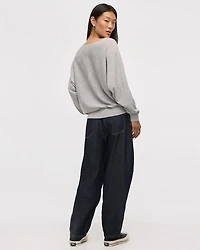 Merino-Blend Long-Sleeve Boat-Neck Sweater