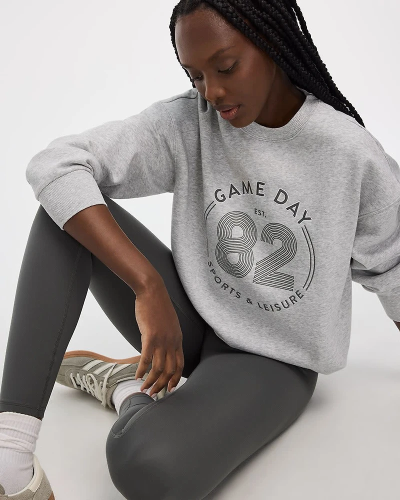 Fleece Crew-Neck Graphic Sweatshirt