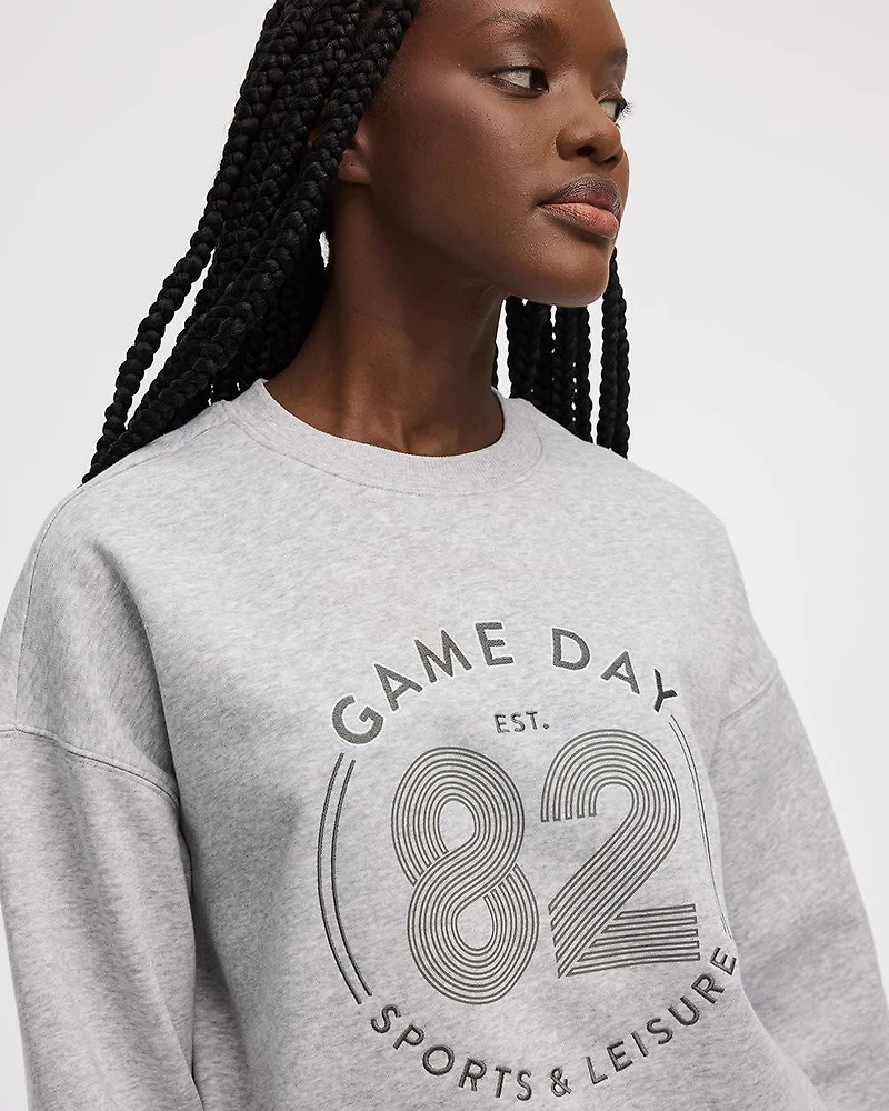 Fleece Crew-Neck Graphic Sweatshirt