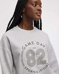Fleece Crew-Neck Graphic Sweatshirt