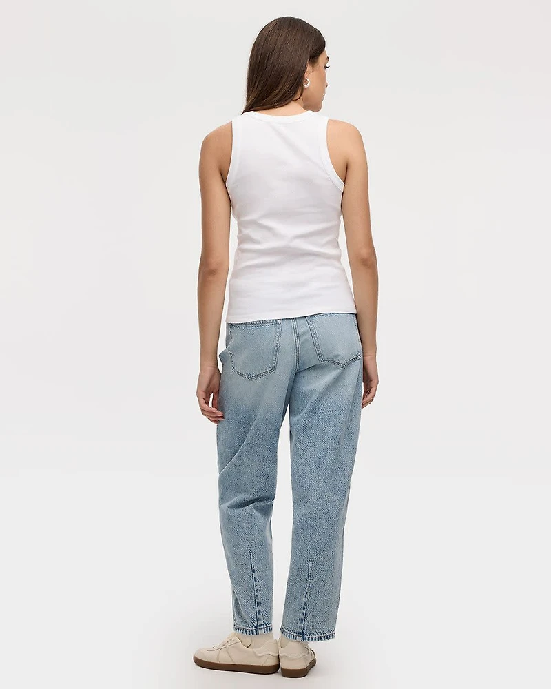 Camisole côtelée à col rond